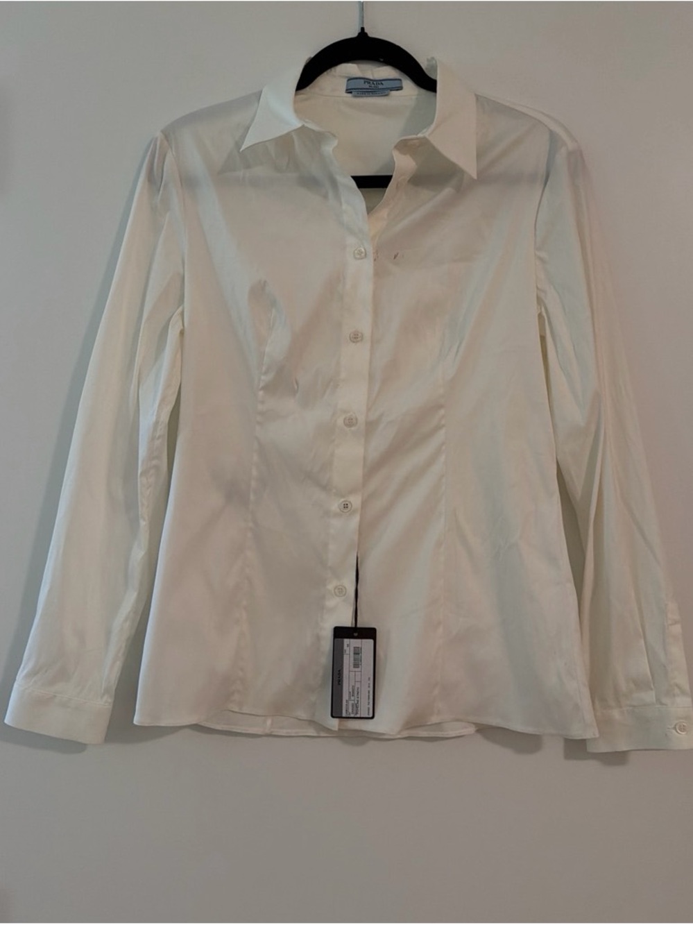 Prada White Tailored Button-Down Shirt